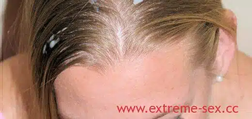Auf Haare wichsen